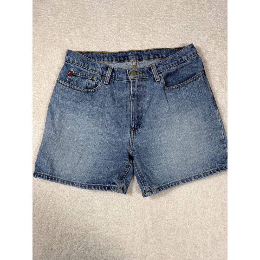 Polo Jeans Co Denim Shorts Womens 8 Blue Fair Distressed 5 Inch Weekender RL Y2K